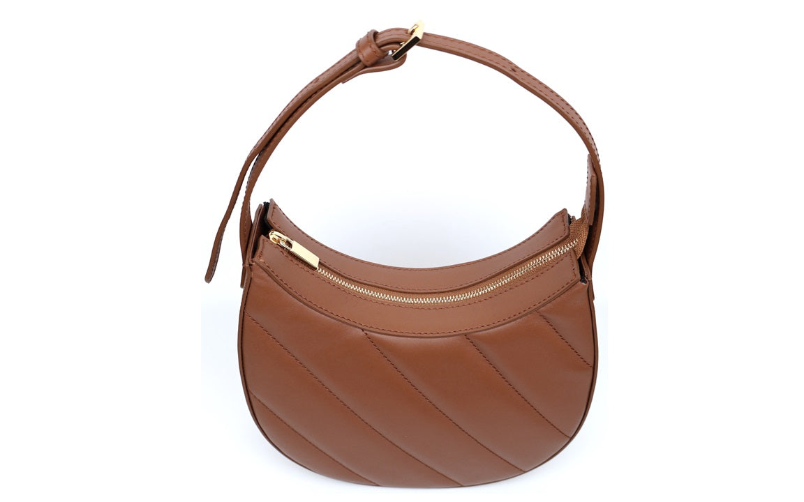 Brown Leather Handbag, front view